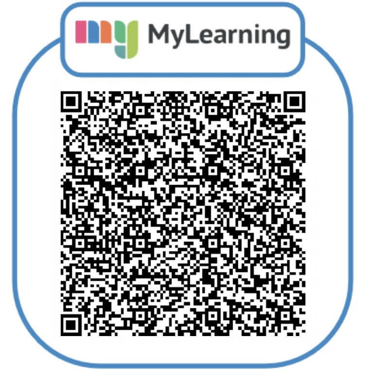 A QR code which can be scanned using the SSSC MyLearning smartphone application.