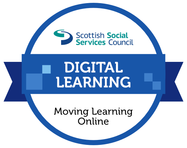 Digital Learning Moving Learning Online badge logo.
